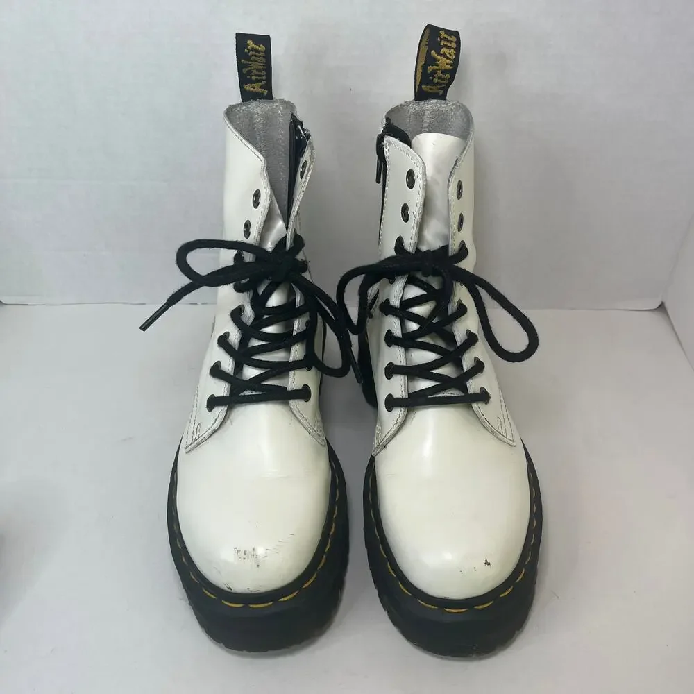 Dr. Marten's Jadon Platform Leather Boots White Men's 5 Women's 6